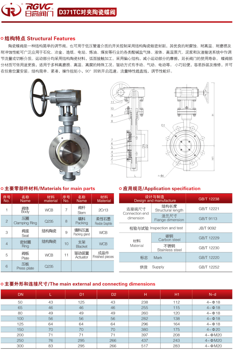 D371TC對(duì)夾陶瓷蝶閥